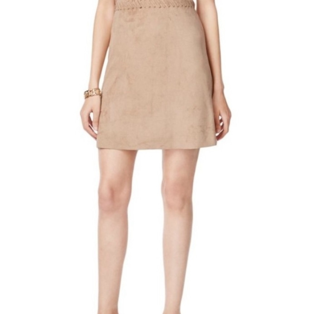 CeCe Cream Tan A-line Mini Skirt Work